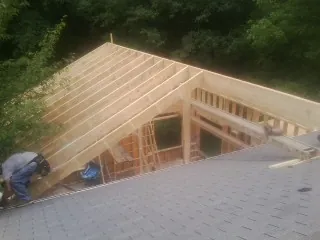 Framing a new roof addition that ties into an existing shingle roof in Cottonwood